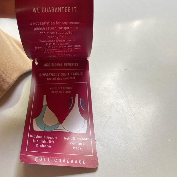 Vanity‎ Fair Women's Light Lift Bra: Comfort Straps & No Poke Underwire Size 36B - Picture 6 of 8